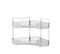 Ruiqas 2 Tier Countertop Organizer Corner Makeup Perfume Shelf Vanity Tray for Bathroom Dresser Kitchen