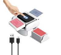 Ruiqas Automatic Card Shuffler Machine with 2 Modes,Rechargeable Shuffling Playing Card Mixer for 1-2 Decks Poker/Blackjack/UNO/Bridge