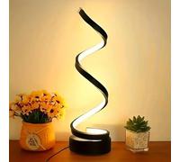 Ruiqas LED Table Lamp Minimalist Style Spiral Desk Light USB Powered Nightstand 3 Colors Stepless Bedside Lamp for Bedroom Living Room