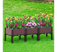 Ruiqas Raised Beds for Garden 116 * 40 * 36cm, Long Self Watering Elevated Garden Bed, Plastic Outdoor Elevated Planter Box for Garden Vegetables Planter