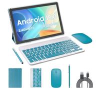 RUIQIAI Android 15 Tablet, 2 in 1 10 inch Tablets with Keyboard and Mouse Case Stylus, 8GB+64GB+1TB Expand, 1280 x 800 IPS Touchscreen, 5G WiFi 6, L1, Long Lasting Tablet