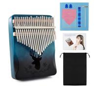 RUIQINQI Kalimba Thumb Piano Portable Mbira Finger Piano Kalimba 21 keys Musical Instruments Finger Thumb Piano Pocket piano With Tune Hammer and Instruction Souvenir for Musicians (Blue)