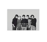 RUIQIU 1D Poster One Direction A Pop Boy Band Black And White Poster Decorative Painting Canvas Wall Art Living Room Posters Bedroom Prints 16x24inch(40x60cm)