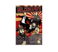 RUIQIU Welcome to The Party Communist Leaders Funny Poster Canvas Art Poster and Wall Art Picture Print Modern Family bedroom Decor Posters 16x24inch(40x60cm)
