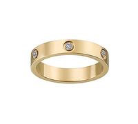 RUIQUAN 18K Gold Silver Rose Plated Love Ring Cubic Zirconia Promise Ring Wedding Band Jewelry Birthday Gifts for Women Teen Girls