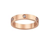 RUIQUAN 18K Gold Silver Rose Plated Love Ring Cubic Zirconia Promise Ring Wedding Band Jewelry Birthday Gifts for Women Teen Girls