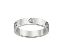RUIQUAN 18K Gold Silver Rose Plated Love Ring Cubic Zirconia Promise Ring Wedding Band Jewelry Birthday Gifts for Women Teen Girls