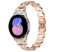 RuiRdot Galaxy Watch 3 41mm No Gaps Bracelet, Stainless Steel Band Replacement Bling Rhinestones Strap for Galaxy Watch 42mm/Active 40mm/Active2 40mm 44mm/Gear S2 (R04)