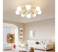 RuiRfh 8 Light G9 Glass Globe Sputnik Chandelier Matte Gold Mid Century Modern Ceiling Light Fixture Adjustable Vintage Hanging Pendant Lighting for Dining Room Kitchen Bedroom Farmhouse (Color : Whi
