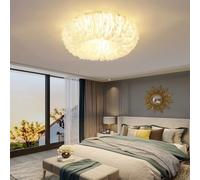 RuiRfh Ceiling lamp E27 White Feather Ceiling semi-Embedded Creative Romantic Chandelier Restaurant Decoration Lighting Children's Room Living Room Bedroom Hotel Chic Ceiling Light(60CM)