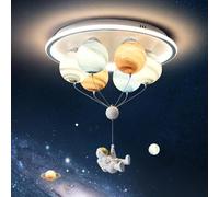 RuiRfh Ceiling lamp LED cartoon astronaut ceiling Light embedded bedroom lighting creative glass planet Chandelier children's room restaurant kindergarten toy room reading room three-color lamp