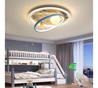 RuiRfh Ceiling lamp LED children's room lamp dimmable bedroom blue ceiling Light creative and chic with remote control modern eye protection Lighting cartoon style glass lampshade living room library
