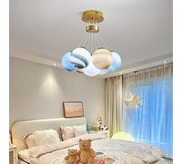 RuiRfh Chandelier Creative Planet Pendant Light G9 Indoor Decorative Bubble Spherical Hanging Lamp Restaurant Ball Glass Chandeliers Boys Girls Room Ceiling Lighting Fixtures Suitable for Living Room