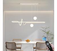 RuiRfh Chandelier White LED Pendant Light Indoor Dimmable Modern Hanging Lamp Dining Room Lamp Glass Ball Lamp Shade Above Dining Table Lamp Changing Color by Remote Control Kitchen Island Lighting