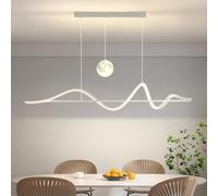 RuiRfh Chandeliers Modern Led for Dining Room Dimmable 3000k~6500k Remote Control Black Spiral Shape Pendant Lights Height Adjustable Hanging Lamp for glass lampshade Kitchen Island Restaurant Lamp (
