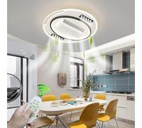 RuiRfh Modern bladeless Ceiling Fans with Lights and Remote Control 6 speeds 3000K-6500K dimmable LED Enclosed Fan Ceiling Light for Bedroom Kitchen Island Dining Room and Living Room Fan Light