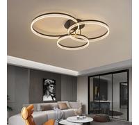 RuiRfh Modern Living Room Ceiling Lamp with Remote Control Dimmable Ceiling Lighting High Brightness Acrylic Lampshade 3 Rings Chic Aluminum Ceiling Light Bedroom Kitchen Restaurant(70cm+60cm+50cm)