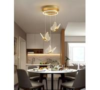 RuiRfh Modern stair chandelier LED dimmable aluminum butterfly shape Pendant Light gold interior decoration lighting fixture Nordic style suitable for living room villa hotel cloakroom chandeliers(War