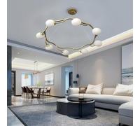 RuiRfh Pendant Light G9 retro golden industrial style metal tree branch lighting height adjustable ceiling light white glass decorative Hanging Lamp suitable for dining room bedroom living room farmho