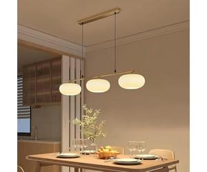 RuiRfh Restaurant Pendant Light retro E27 kitchen island lamp persimmon shape glass lampshade creative dining table lighting adjustable gold medieval linear chandelier suitable living room bedroom caf