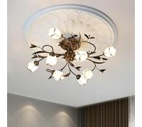 RuiRfh Retro Ceiling Light antique iron living room ceiling lamp flower shape frosted glass lampshade Ceiling Lighting pastoral style farmhouse Chandelier suitable for kitchen bedroom bathroom entranc