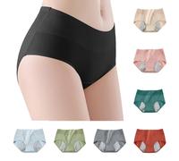 RUIRUILICO Period Pants for Women 4 Layer Leakproof Crotch Menstrual Underwear Cotton Knickers Heavy Flow Comfy Full Briefs