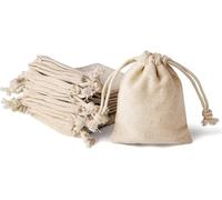 RUIRUIMING Pack of 20PCS 3x3.7Inch Double Drawstring Cotton Cloth Bag for Small Jewelry Bracelet Beads Spice Gift Bags