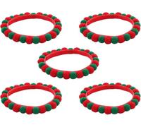 RUIRUIMING Pack of 5 Pet Collars with Colorful Pompoms Adjustable Cats Collar Dog Neckwear for Festival Birthday Parties