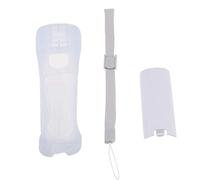 ruiruiNIE Protective Silicone Cover Case Battery Back Door Shell Hand Strap Kit Replacement for WII Remote Controller Controller Kit White