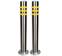 Ruiseawing Driveway Ber Traffic Barde Traffic neator Posts Permanent, Factory/Construction Site Industrial Safety Caution Cones Bollard, Stainless Steel Driveway Reflect-1 Pcs-75cm/29.5in Tall (2 Pc