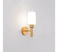 Ruiseawing Scandinavian Modern E27 Glass Wall Lamp Metal Sconce for Bedroom Balcony Aisle Corridor Entrance Lighting(B)