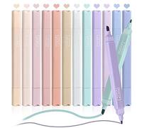 Ruisenda 12 Pack Aesthetic Cute Pastel Highlighters with Soft Chisel Tip Bible Highlighters Marker Pens No Bleed for Journaling Notes School Office Supplies