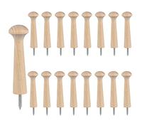 Ruisenda 16 Pieces Wooden Shaker Peg Screw-on Shaker Pegs 2.9 Inch Solid Unfinished Wood Shaker Racks for Hanging Coat Hat Bags and More DIY Paint Color