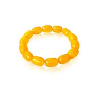 Ruishupin Natural Crystal Stone Bracelet - A Bracelet made with a selection of beads and silver accessories for men and women, healing jewelry to bring good luck. A, 12mm, Stone, Yellow Agate