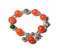 Ruishupin Natural Obsidian Crystal Bracelet Tiger Eye Black Obsidian 10/12/13mm Pearl Bracelet for Men and Women Elastic Bracelets Bring Good Luck, 6.8, Stone, Agate
