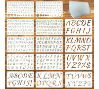 Ruispeed 1/2, 3/4, 1, 2 Inch Letter Stencils for Painting, 14 Pack Plastic Small Number and Alphabet Stencil for Crafts Art Projects
