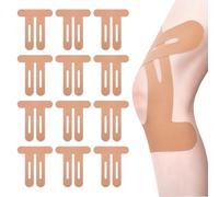 RUISPEED 12 Pack Pre-Cut Kinesiology Tape Patches in Skin Tone, Waterproof & Latex-Free, Breathable for Knee Support in Sports, Training and Daily Use - Ideal for the Active