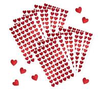 Ruispeed 1800pcs 0.5inch Holographic Heart Stickers,Glitter Tiny Hearts Sticker for Kids,Use for Valentines Day Love Decorations, Award Charts, Scrapbooking Crafts,Student Planner (Red)