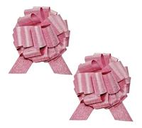 Ruispeed 2PCS Pink Pull Bows, 10-Inch Brushed Glitter Big Ribbon Bows for Gift Wrapping, Party, Wedding, Baby Shower, Anniversary Decorations