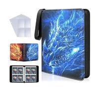 Ruispeed 4-Pocket Trading Card Binder with 50 Removable Sleeves - Holds 400 Cards, Premium Storage Case for Game, Sports, Photocard& MTG Collectors, Album Book for Boys & Girls, Blue
