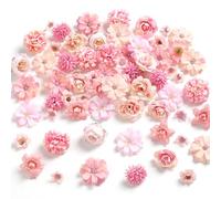 RUISPEED 90 Pieces Artificial Flowers 2-4 cm Pink for Crafts Fabric Flowers Mini Decor for DIY Weddings Scrapbooking Crafts