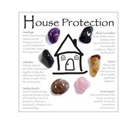 Ruispeed House Protection Crystal Set - Home Protection Crystals for Negative Energy Removal, EMF Cleansing & Spiritual Blessing - New Home Gift, Housewarming Kit, Healing Stones