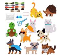 Ruispeed Puppy Sewing Kit for Kids - 10 in 1 Pet Kids Sewing Crafts Kit for Beginners - Mini Sewing Kits for Kid 5-8 8-12 - Easy Sew Your Own Felt Animals DIY Craft Set for Boys & Girls Birthday