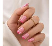 Ruispeed Soft Gel Press On Nails Extra Short Square, 32PCS Spring Kiss Fake Nails Kit with Adhesive Tabs, Reusable Stick On Nails Salon Quality