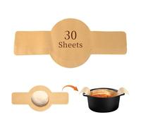 Ruispeed Sourdough Parchment Paper for Dutch Oven, 30Pcs Disposable Bread Baking Mat with Long Handles, Unbleached Parchment Sling for Air-Fryer & Sourdough Transfer