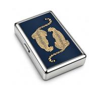 Ruispeed Vintage Metal Cigarette Case Leopard Card And Cash Tin | Leopard Stainless Steel Cigarette Case And Cigarette Tin For Cards, Cash, IDs, Roll Ups And Slim Everyday Carry