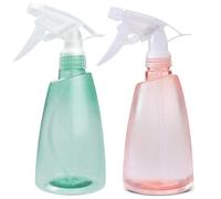 ruitao Large 500ml Spray Bottles For Cleaning Solutions and Gardening, Plant, Water, Durable Trigger Sprayer, Refillable, Spray Bottle for Hair, All Directions, Clear Plastic Bottle 2pcs pink & blue