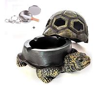 RUITASA Turtle Ashtray Decorative Cigarette Ashtray Resin Turtle Ashtray with Lid Decorative Smoking Accessories for Home Office Decoration