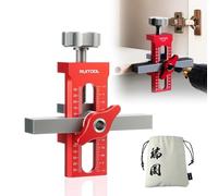 RUITOOL 2-in-1 Cabinet Door Mounting Jig & Rebound Device Tool with Bag, Installation Positioner for Frameless Cabinets Only, Easily Adjustable Aluminium Alloy Cabinet Hardware Jig with 3 Drill Bits