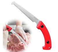 RUITOOL Bone Saw for Hunting and Butchering, Camping Saws for Deer Rib Meat Bone Cutting, Outdoor Portable Hand Saw with Non-Slip Handle, High Carbon Steel 12 TPI Curved Triple Cut Bone Saw Blade